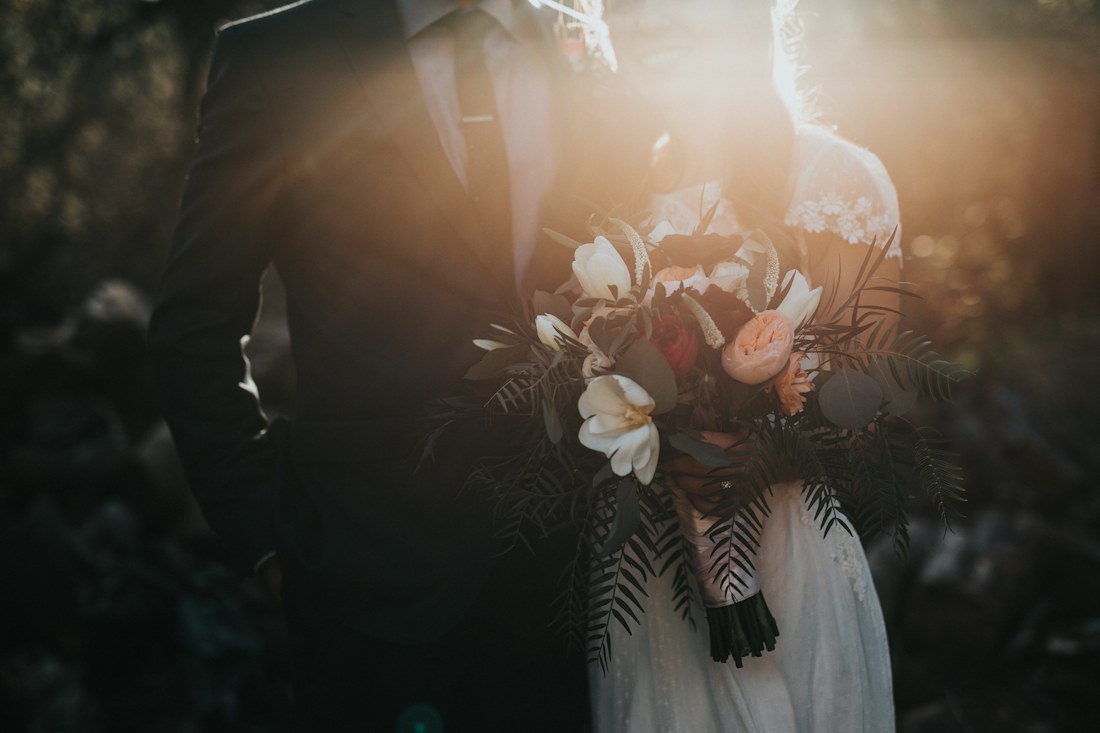 An intimate outdoor wedding celebration
